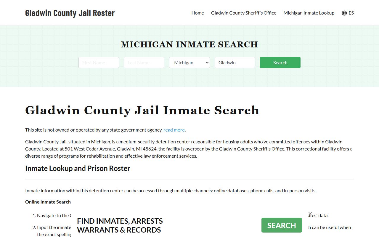 Gladwin County jail mugshots county jail portal