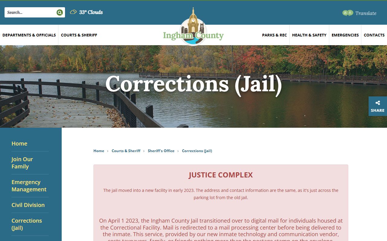 Ingham County jail mugshots corrections page