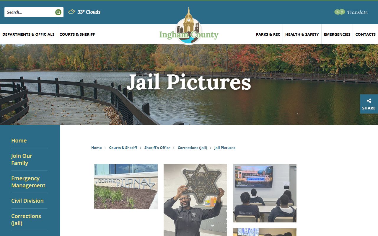 Ingham County jail mugshots jail information page