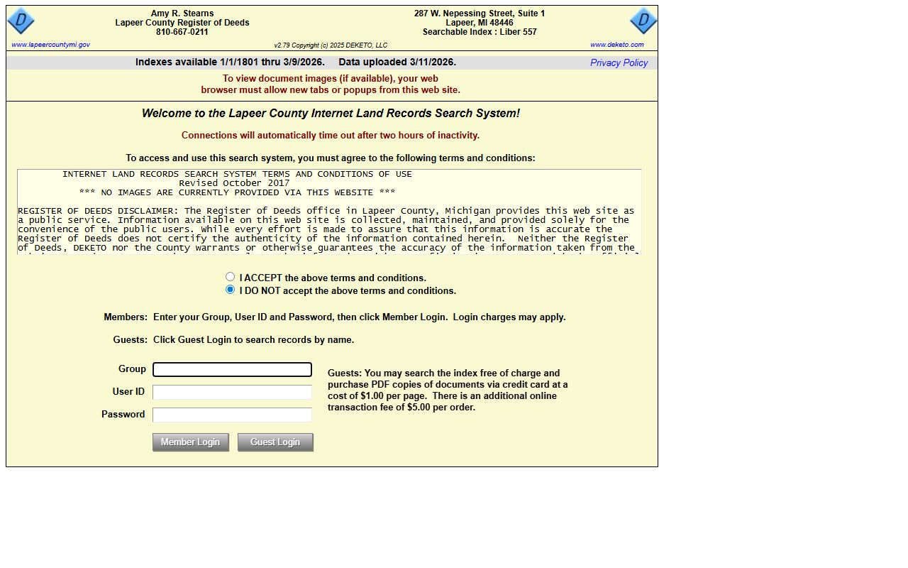 Lapeer County jail mugshots government website