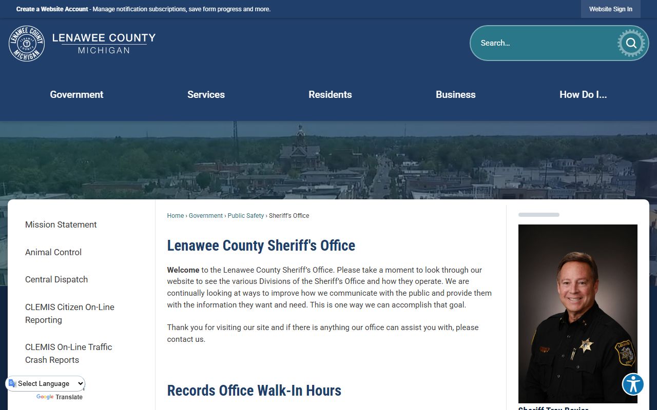 Lenawee County jail mugshots sheriff office website