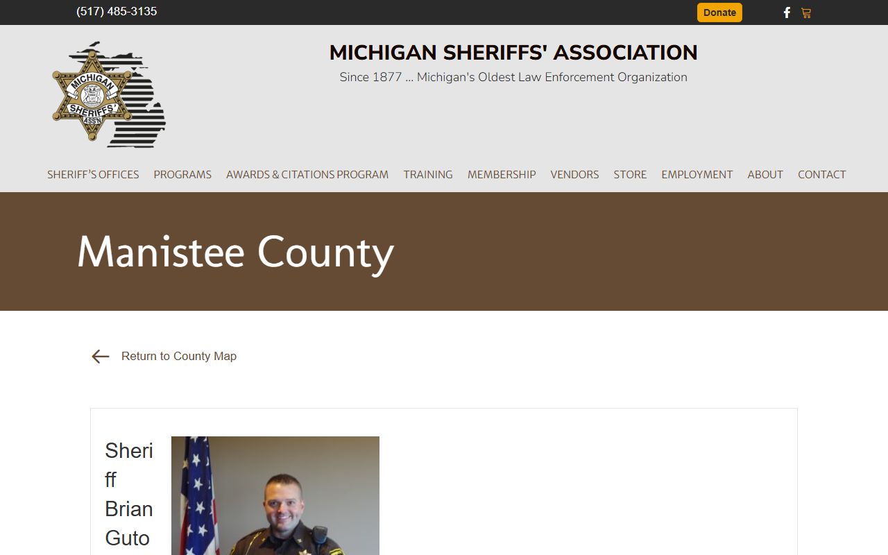 Manistee County jail mugshots sheriff association listing