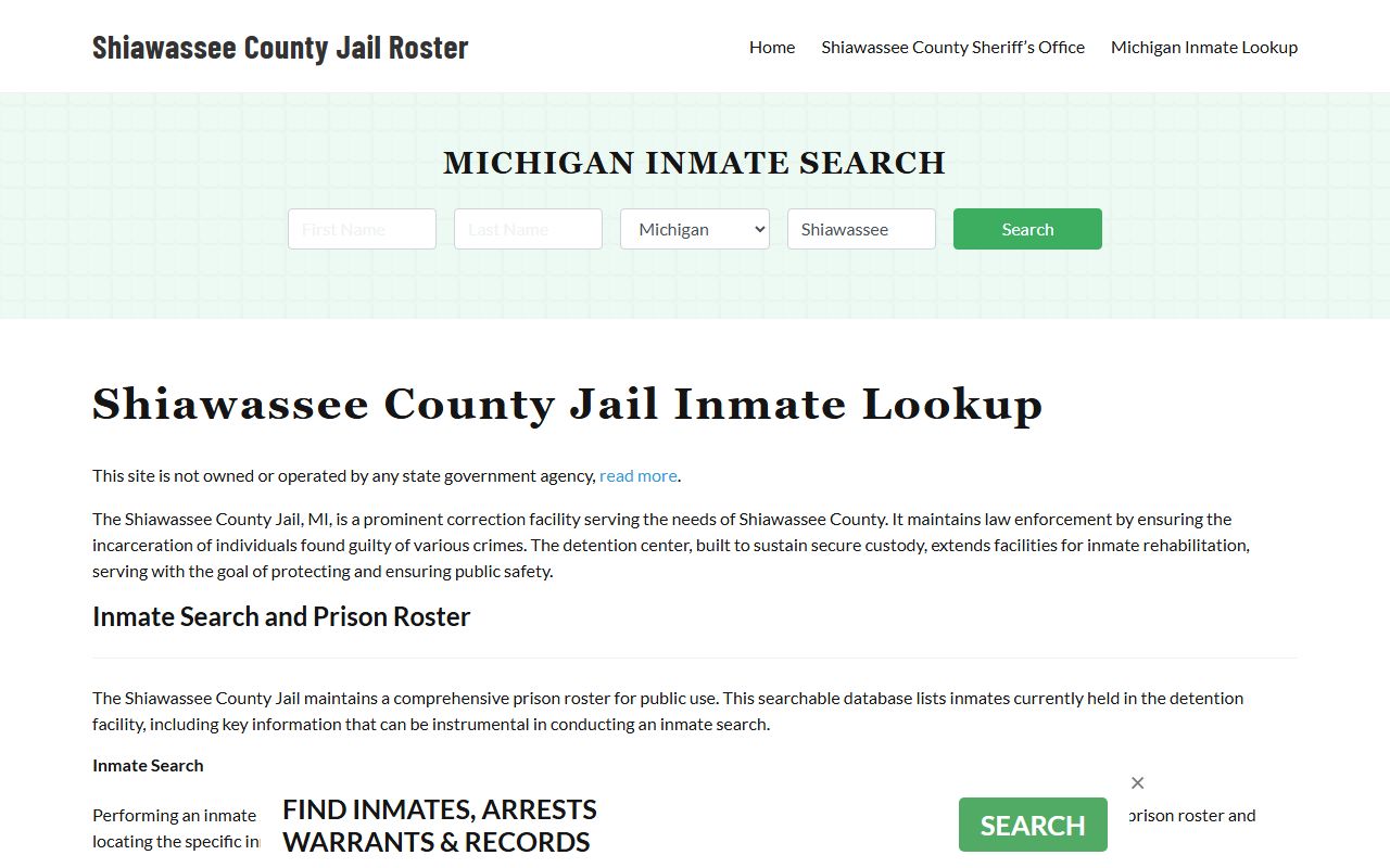 Shiawassee County jail mugshots